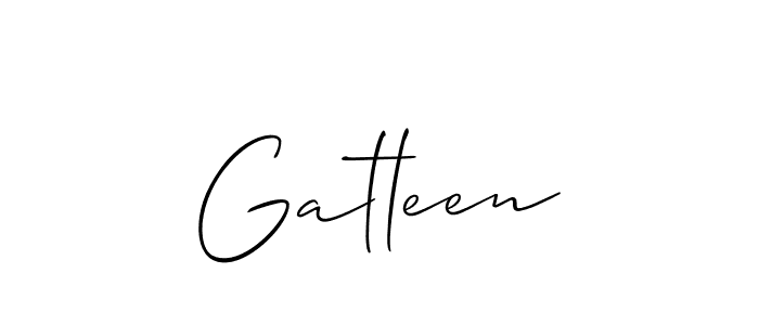 Create a beautiful signature design for name Gatleen. With this signature (Allison_Script) fonts, you can make a handwritten signature for free. Gatleen signature style 2 images and pictures png