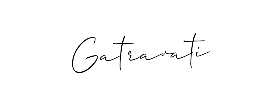 Create a beautiful signature design for name Gatravati. With this signature (Allison_Script) fonts, you can make a handwritten signature for free. Gatravati signature style 2 images and pictures png