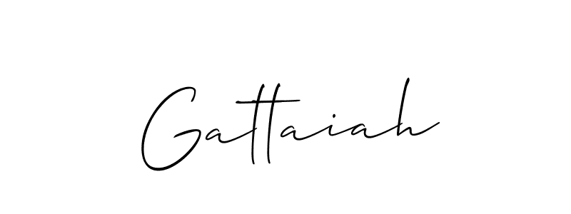 Use a signature maker to create a handwritten signature online. With this signature software, you can design (Allison_Script) your own signature for name Gattaiah. Gattaiah signature style 2 images and pictures png