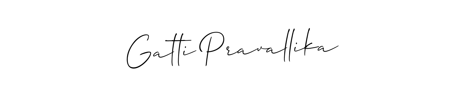 Design your own signature with our free online signature maker. With this signature software, you can create a handwritten (Allison_Script) signature for name Gatti Pravallika. Gatti Pravallika signature style 2 images and pictures png