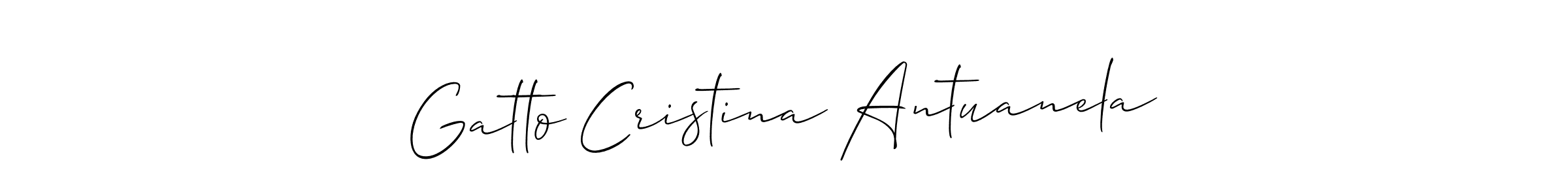 Make a short Gatto Cristina Antuanela signature style. Manage your documents anywhere anytime using Allison_Script. Create and add eSignatures, submit forms, share and send files easily. Gatto Cristina Antuanela signature style 2 images and pictures png