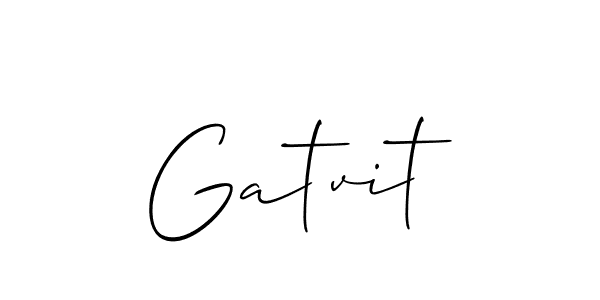 Allison_Script is a professional signature style that is perfect for those who want to add a touch of class to their signature. It is also a great choice for those who want to make their signature more unique. Get Gatvit name to fancy signature for free. Gatvit signature style 2 images and pictures png