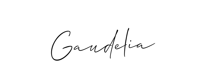 Use a signature maker to create a handwritten signature online. With this signature software, you can design (Allison_Script) your own signature for name Gaudelia. Gaudelia signature style 2 images and pictures png