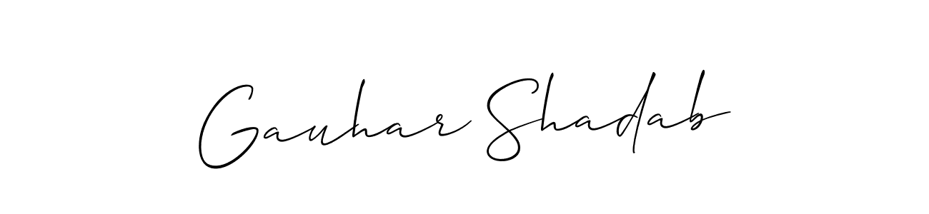 See photos of Gauhar Shadab official signature by Spectra . Check more albums & portfolios. Read reviews & check more about Allison_Script font. Gauhar Shadab signature style 2 images and pictures png