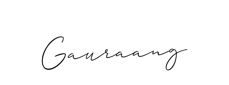 Create a beautiful signature design for name Gauraang. With this signature (Allison_Script) fonts, you can make a handwritten signature for free. Gauraang signature style 2 images and pictures png