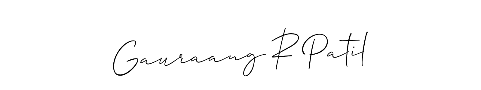 Make a beautiful signature design for name Gauraang R Patil. With this signature (Allison_Script) style, you can create a handwritten signature for free. Gauraang R Patil signature style 2 images and pictures png