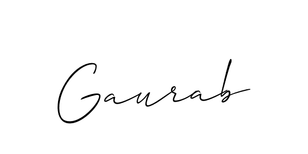 Design your own signature with our free online signature maker. With this signature software, you can create a handwritten (Allison_Script) signature for name Gaurab. Gaurab signature style 2 images and pictures png