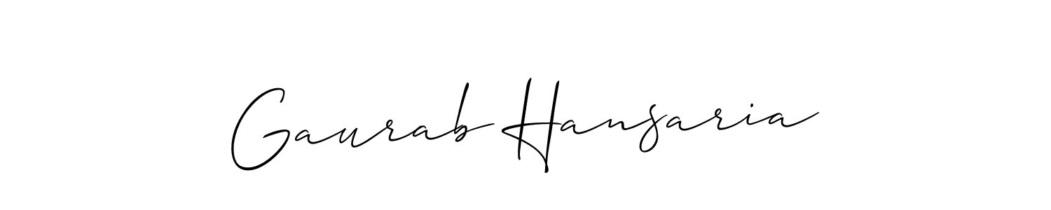 Design your own signature with our free online signature maker. With this signature software, you can create a handwritten (Allison_Script) signature for name Gaurab Hansaria. Gaurab Hansaria signature style 2 images and pictures png