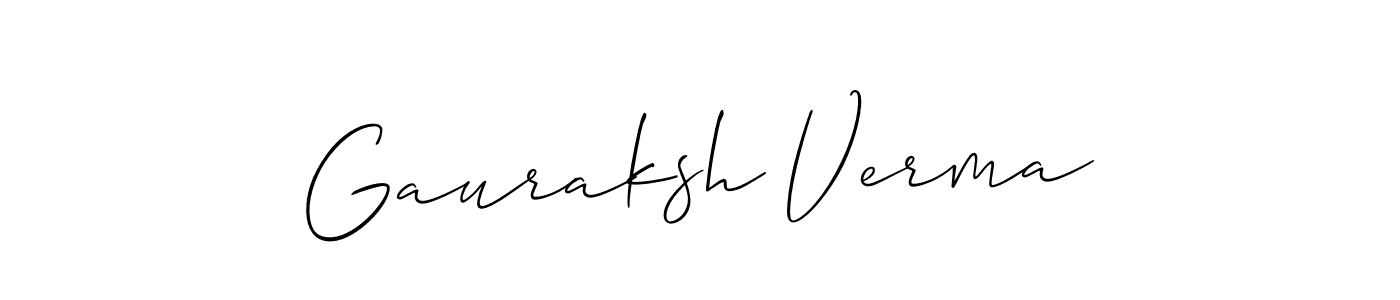 Use a signature maker to create a handwritten signature online. With this signature software, you can design (Allison_Script) your own signature for name Gauraksh Verma. Gauraksh Verma signature style 2 images and pictures png