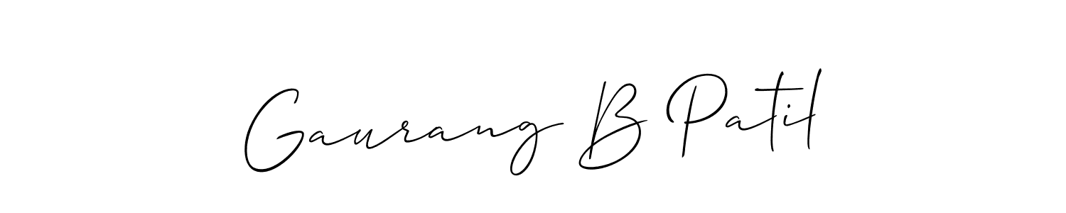 Also You can easily find your signature by using the search form. We will create Gaurang B Patil name handwritten signature images for you free of cost using Allison_Script sign style. Gaurang B Patil signature style 2 images and pictures png