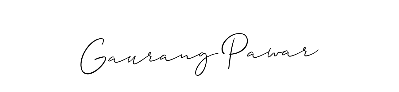 Make a beautiful signature design for name Gaurang Pawar. With this signature (Allison_Script) style, you can create a handwritten signature for free. Gaurang Pawar signature style 2 images and pictures png