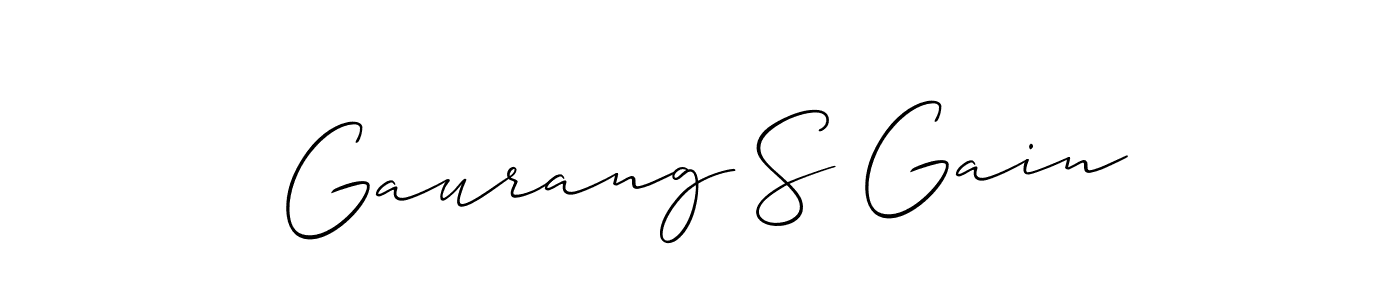 How to make Gaurang S Gain name signature. Use Allison_Script style for creating short signs online. This is the latest handwritten sign. Gaurang S Gain signature style 2 images and pictures png