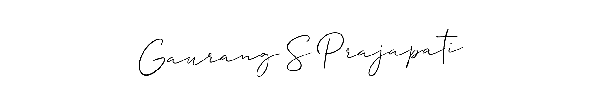 Similarly Allison_Script is the best handwritten signature design. Signature creator online .You can use it as an online autograph creator for name Gaurang S Prajapati. Gaurang S Prajapati signature style 2 images and pictures png