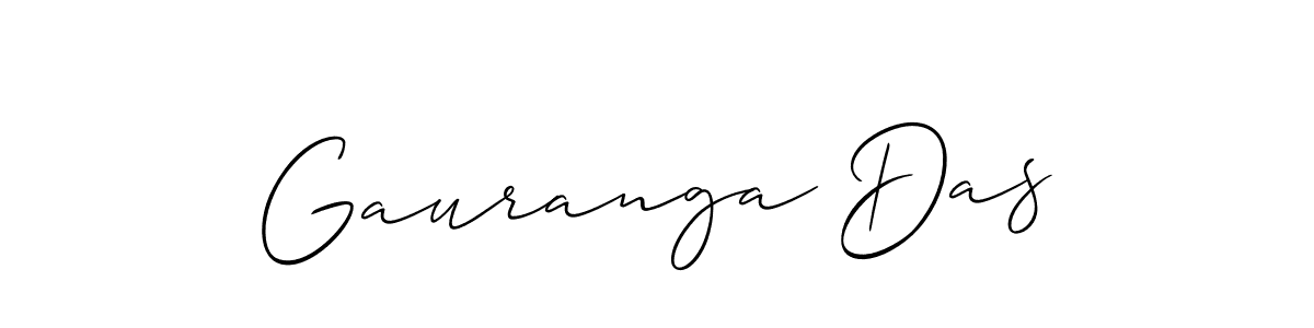 Create a beautiful signature design for name Gauranga Das. With this signature (Allison_Script) fonts, you can make a handwritten signature for free. Gauranga Das signature style 2 images and pictures png