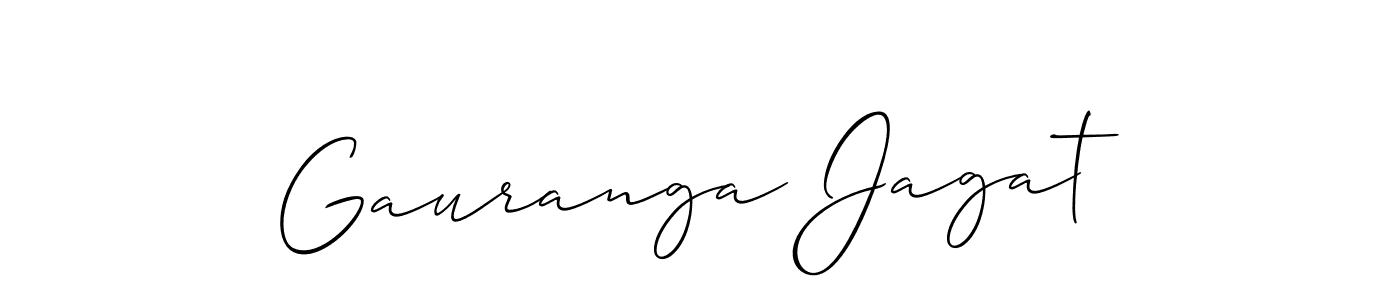 Make a beautiful signature design for name Gauranga Jagat. With this signature (Allison_Script) style, you can create a handwritten signature for free. Gauranga Jagat signature style 2 images and pictures png