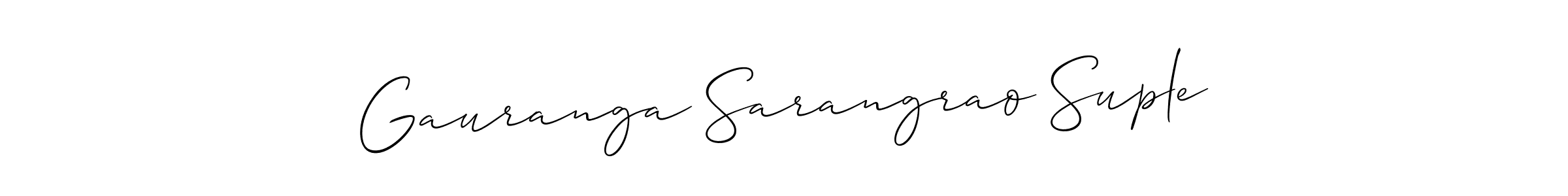 How to Draw Gauranga Sarangrao Suple signature style? Allison_Script is a latest design signature styles for name Gauranga Sarangrao Suple. Gauranga Sarangrao Suple signature style 2 images and pictures png