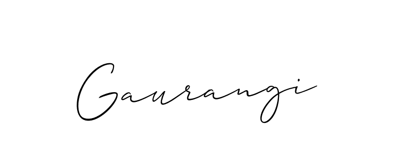 Design your own signature with our free online signature maker. With this signature software, you can create a handwritten (Allison_Script) signature for name Gaurangi. Gaurangi signature style 2 images and pictures png