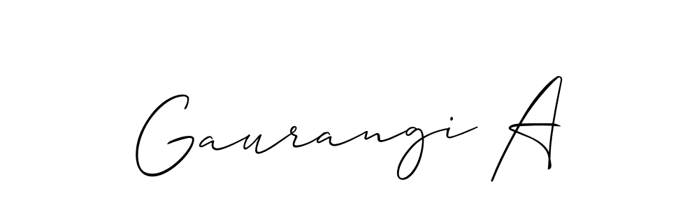 How to Draw Gaurangi A signature style? Allison_Script is a latest design signature styles for name Gaurangi A. Gaurangi A signature style 2 images and pictures png