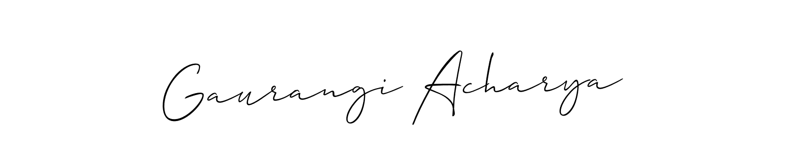 How to Draw Gaurangi Acharya signature style? Allison_Script is a latest design signature styles for name Gaurangi Acharya. Gaurangi Acharya signature style 2 images and pictures png