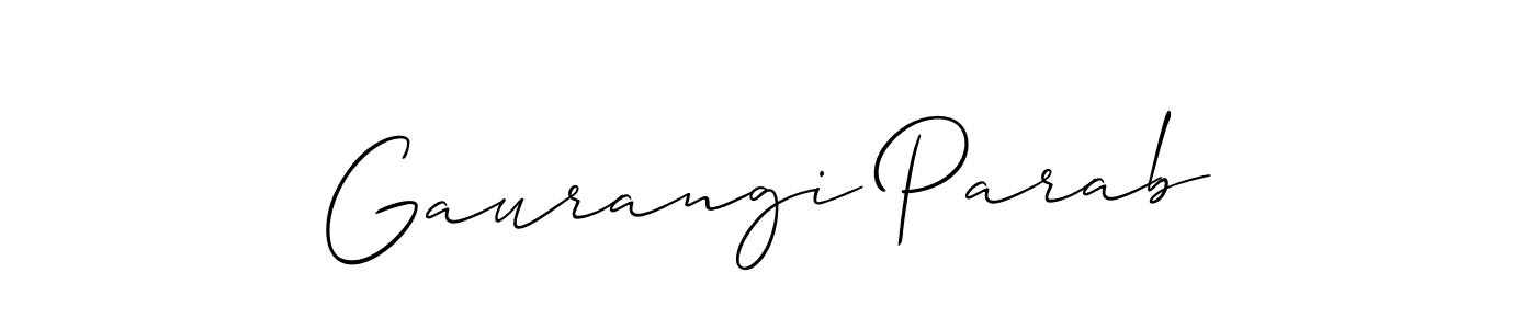 Also we have Gaurangi Parab name is the best signature style. Create professional handwritten signature collection using Allison_Script autograph style. Gaurangi Parab signature style 2 images and pictures png