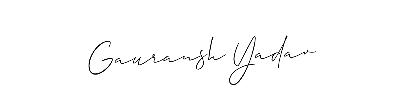 You should practise on your own different ways (Allison_Script) to write your name (Gauransh Yadav) in signature. don't let someone else do it for you. Gauransh Yadav signature style 2 images and pictures png