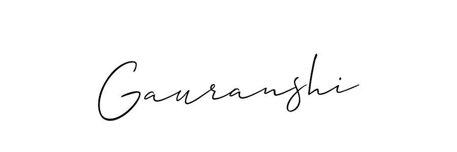 Make a beautiful signature design for name Gauranshi. With this signature (Allison_Script) style, you can create a handwritten signature for free. Gauranshi signature style 2 images and pictures png