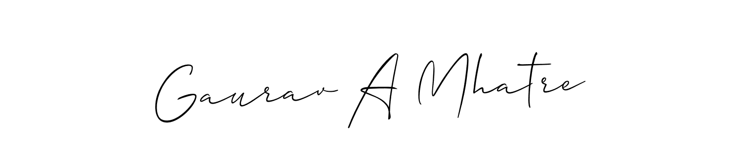 Similarly Allison_Script is the best handwritten signature design. Signature creator online .You can use it as an online autograph creator for name Gaurav A Mhatre. Gaurav A Mhatre signature style 2 images and pictures png