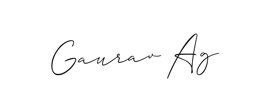 Create a beautiful signature design for name Gaurav Ag. With this signature (Allison_Script) fonts, you can make a handwritten signature for free. Gaurav Ag signature style 2 images and pictures png