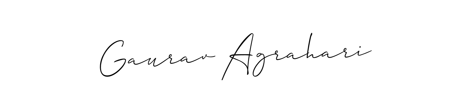 How to make Gaurav Agrahari name signature. Use Allison_Script style for creating short signs online. This is the latest handwritten sign. Gaurav Agrahari signature style 2 images and pictures png