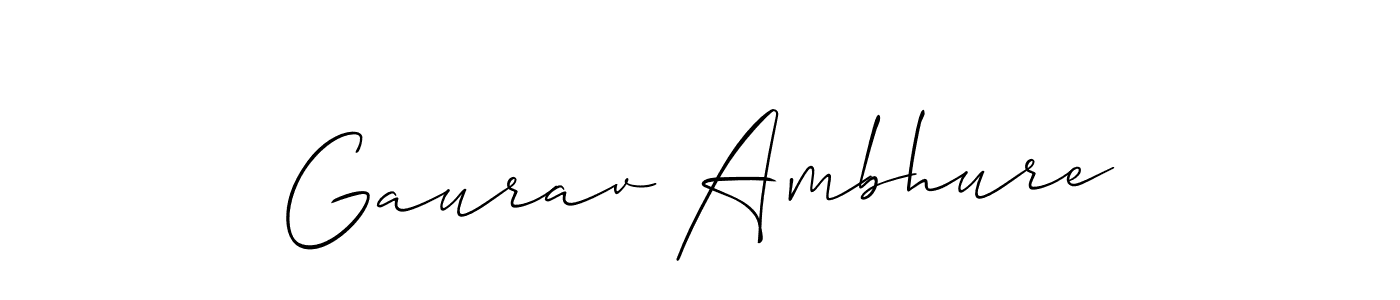 How to Draw Gaurav Ambhure signature style? Allison_Script is a latest design signature styles for name Gaurav Ambhure. Gaurav Ambhure signature style 2 images and pictures png