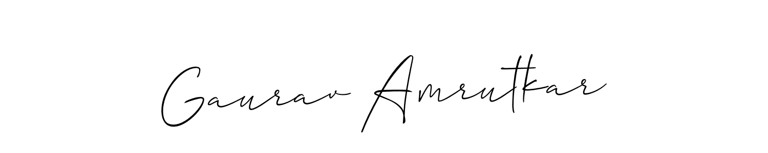 if you are searching for the best signature style for your name Gaurav Amrutkar. so please give up your signature search. here we have designed multiple signature styles  using Allison_Script. Gaurav Amrutkar signature style 2 images and pictures png