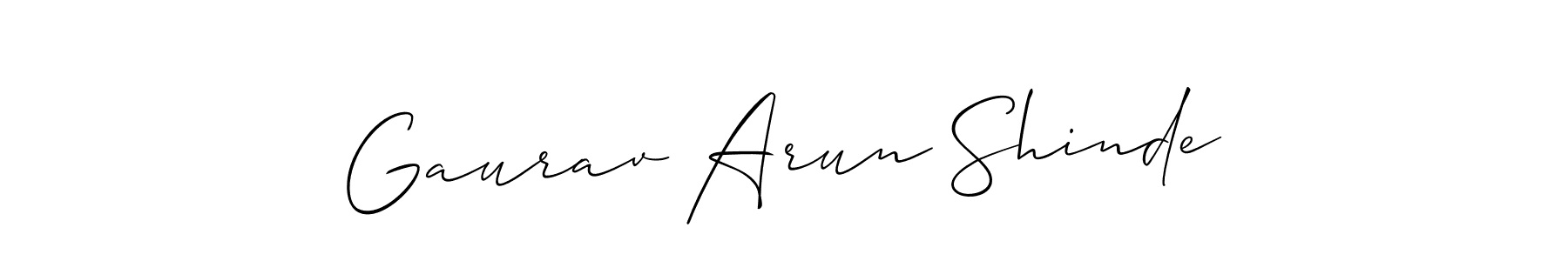 This is the best signature style for the Gaurav Arun Shinde name. Also you like these signature font (Allison_Script). Mix name signature. Gaurav Arun Shinde signature style 2 images and pictures png