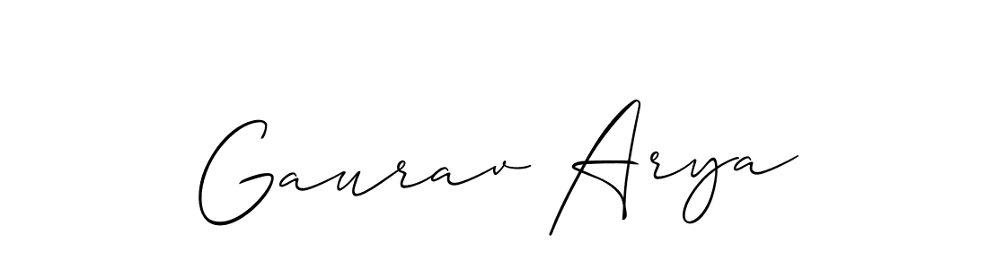 Create a beautiful signature design for name Gaurav Arya. With this signature (Allison_Script) fonts, you can make a handwritten signature for free. Gaurav Arya signature style 2 images and pictures png
