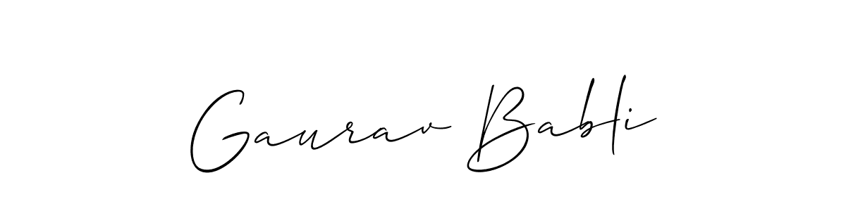 The best way (Allison_Script) to make a short signature is to pick only two or three words in your name. The name Gaurav Babli include a total of six letters. For converting this name. Gaurav Babli signature style 2 images and pictures png