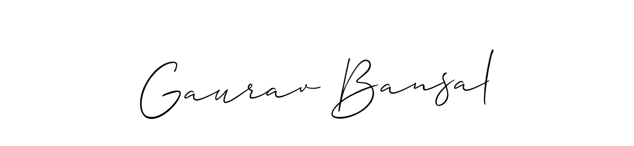 Use a signature maker to create a handwritten signature online. With this signature software, you can design (Allison_Script) your own signature for name Gaurav Bansal. Gaurav Bansal signature style 2 images and pictures png