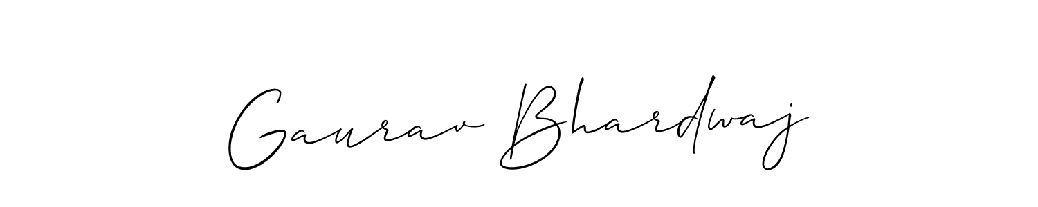 How to make Gaurav Bhardwaj name signature. Use Allison_Script style for creating short signs online. This is the latest handwritten sign. Gaurav Bhardwaj signature style 2 images and pictures png