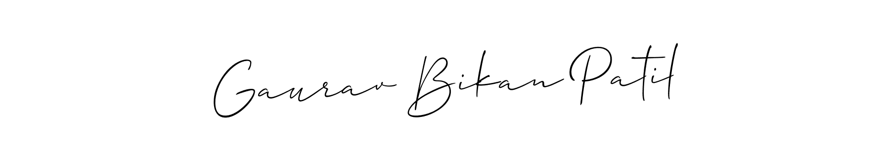 The best way (Allison_Script) to make a short signature is to pick only two or three words in your name. The name Gaurav Bikan Patil include a total of six letters. For converting this name. Gaurav Bikan Patil signature style 2 images and pictures png