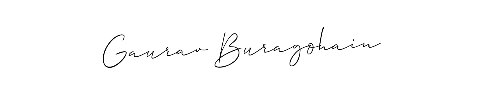 Create a beautiful signature design for name Gaurav Buragohain. With this signature (Allison_Script) fonts, you can make a handwritten signature for free. Gaurav Buragohain signature style 2 images and pictures png