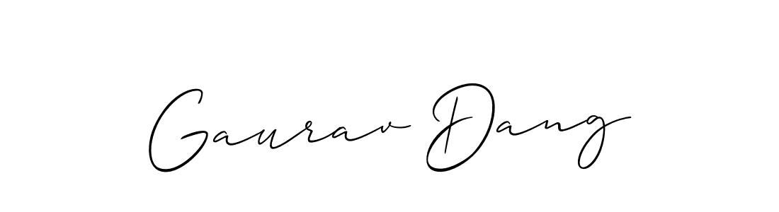 Allison_Script is a professional signature style that is perfect for those who want to add a touch of class to their signature. It is also a great choice for those who want to make their signature more unique. Get Gaurav Dang name to fancy signature for free. Gaurav Dang signature style 2 images and pictures png