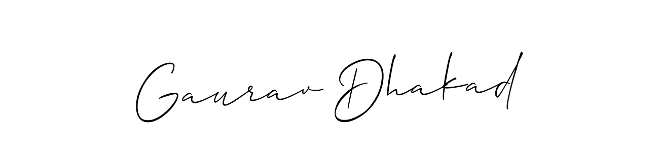 You should practise on your own different ways (Allison_Script) to write your name (Gaurav Dhakad) in signature. don't let someone else do it for you. Gaurav Dhakad signature style 2 images and pictures png