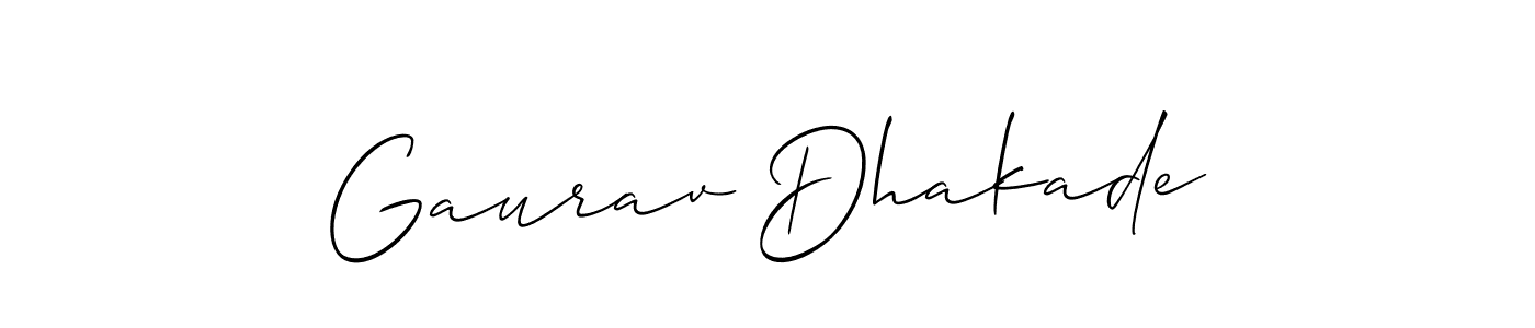 This is the best signature style for the Gaurav Dhakade name. Also you like these signature font (Allison_Script). Mix name signature. Gaurav Dhakade signature style 2 images and pictures png