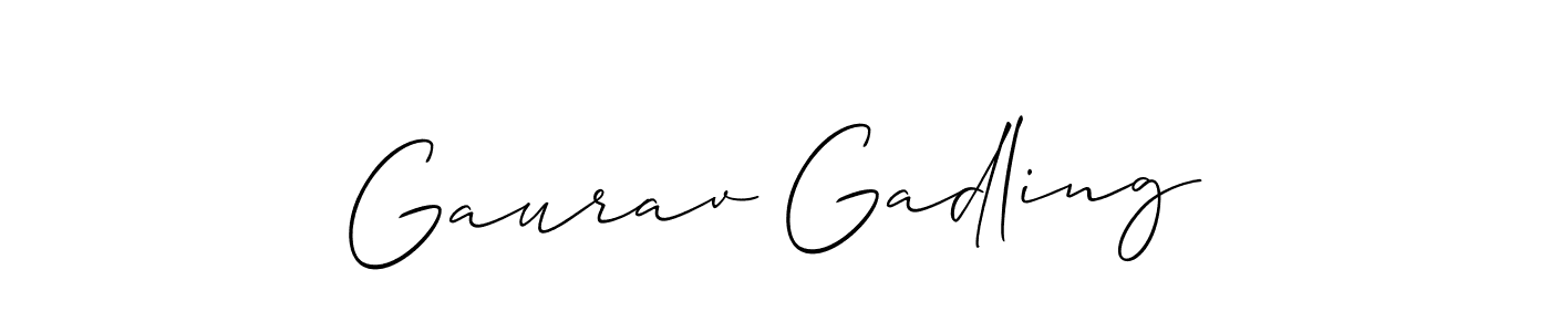 The best way (Allison_Script) to make a short signature is to pick only two or three words in your name. The name Gaurav Gadling include a total of six letters. For converting this name. Gaurav Gadling signature style 2 images and pictures png