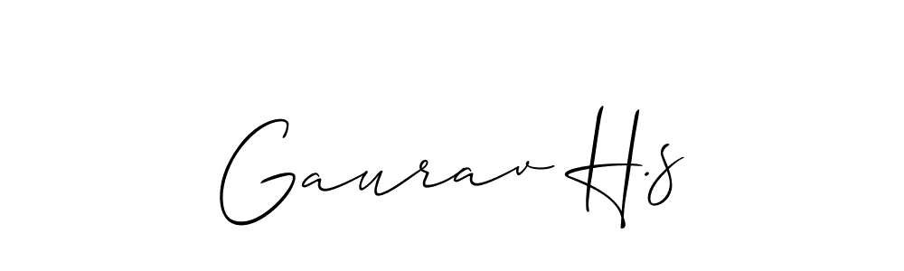 The best way (Allison_Script) to make a short signature is to pick only two or three words in your name. The name Gaurav H.s include a total of six letters. For converting this name. Gaurav H.s signature style 2 images and pictures png