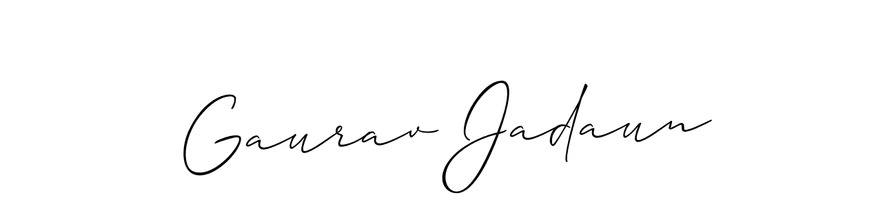 Gaurav Jadaun stylish signature style. Best Handwritten Sign (Allison_Script) for my name. Handwritten Signature Collection Ideas for my name Gaurav Jadaun. Gaurav Jadaun signature style 2 images and pictures png