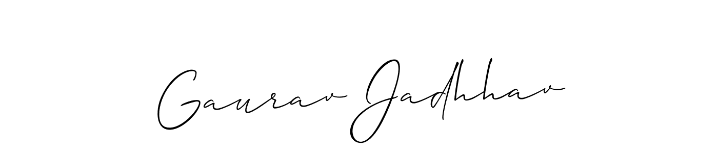 Create a beautiful signature design for name Gaurav Jadhhav. With this signature (Allison_Script) fonts, you can make a handwritten signature for free. Gaurav Jadhhav signature style 2 images and pictures png