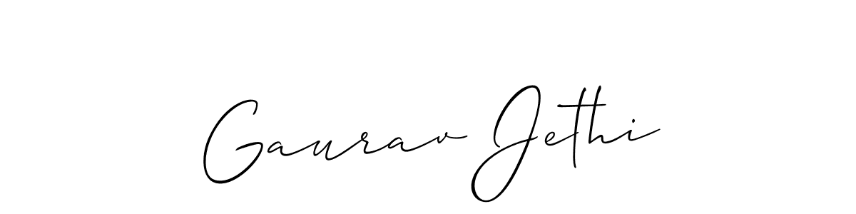 How to Draw Gaurav Jethi signature style? Allison_Script is a latest design signature styles for name Gaurav Jethi. Gaurav Jethi signature style 2 images and pictures png