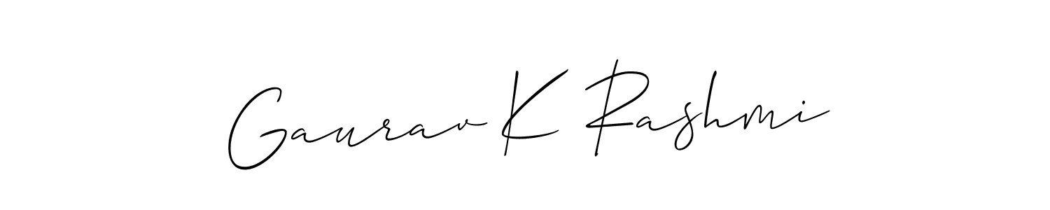 Also we have Gaurav K Rashmi name is the best signature style. Create professional handwritten signature collection using Allison_Script autograph style. Gaurav K Rashmi signature style 2 images and pictures png