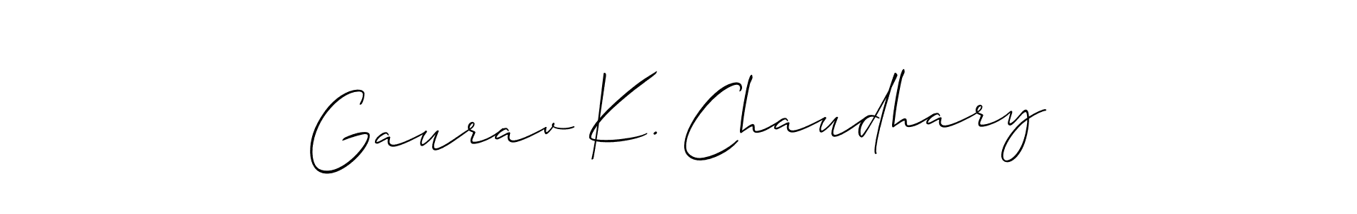 It looks lik you need a new signature style for name Gaurav K. Chaudhary. Design unique handwritten (Allison_Script) signature with our free signature maker in just a few clicks. Gaurav K. Chaudhary signature style 2 images and pictures png