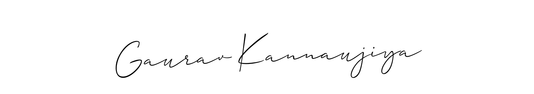 It looks lik you need a new signature style for name Gaurav Kannaujiya. Design unique handwritten (Allison_Script) signature with our free signature maker in just a few clicks. Gaurav Kannaujiya signature style 2 images and pictures png