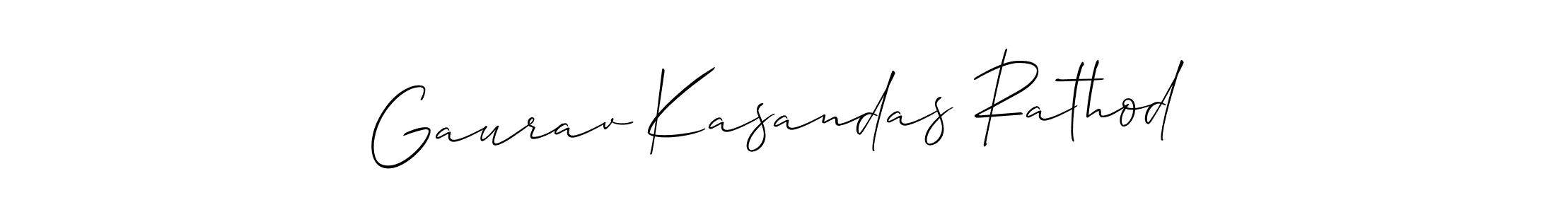 Allison_Script is a professional signature style that is perfect for those who want to add a touch of class to their signature. It is also a great choice for those who want to make their signature more unique. Get Gaurav Kasandas Rathod name to fancy signature for free. Gaurav Kasandas Rathod signature style 2 images and pictures png